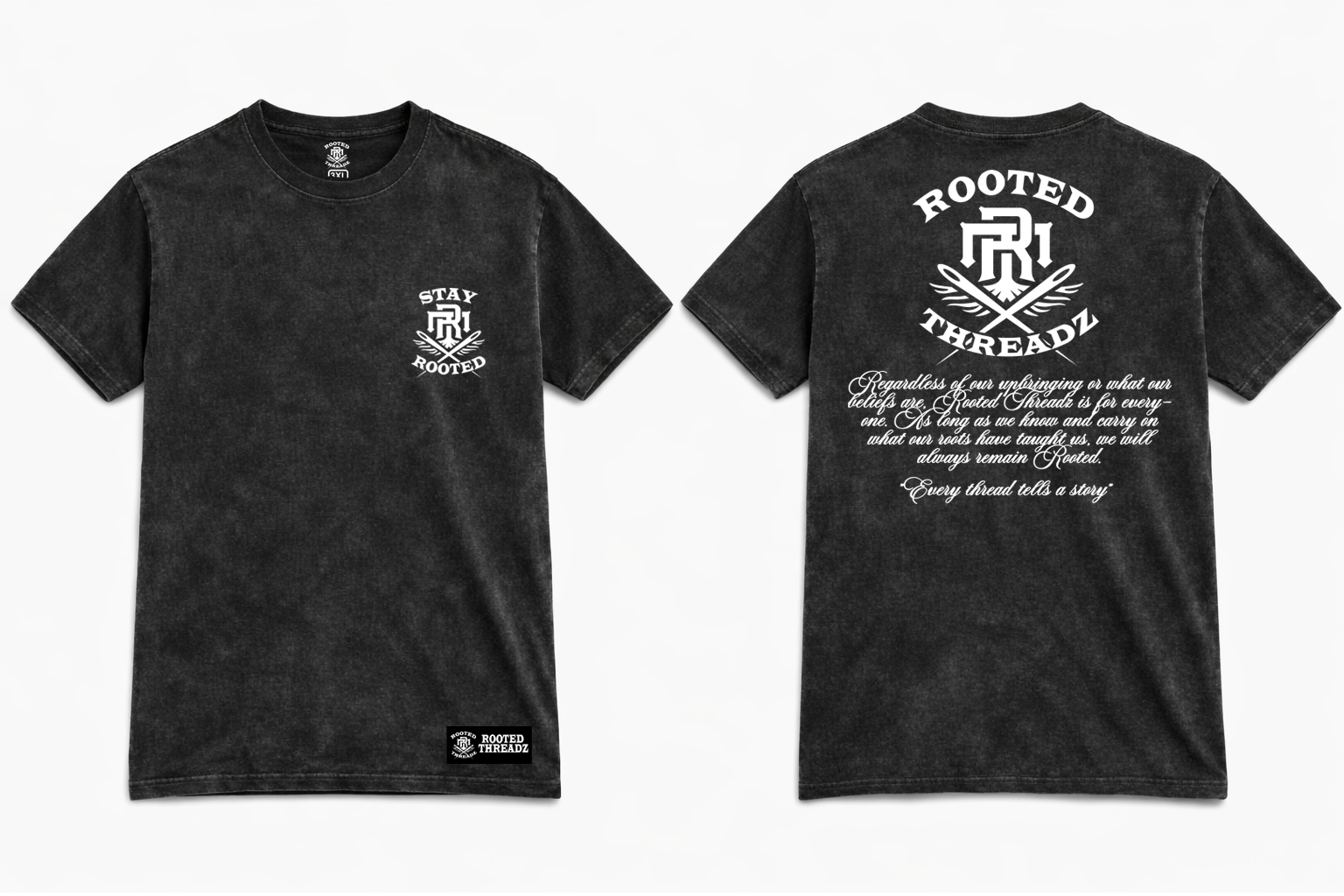 Stay Rooted -  Black Washed